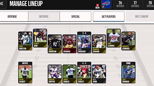 Madden Mobile Manage Lineup